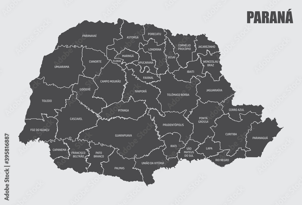 Parana State regions map