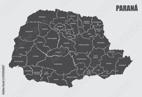 Parana State regions map