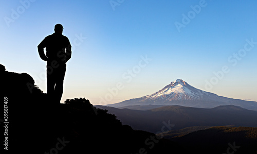 Hikers Views Mount Hood