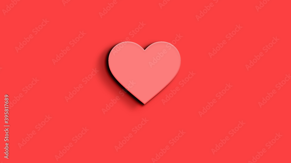 red heart isolated background