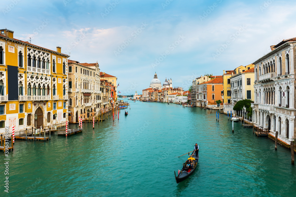 VENICE, ITALY. Venice city panoramic sunset view. Beautiful sunset view at Grand Canal.