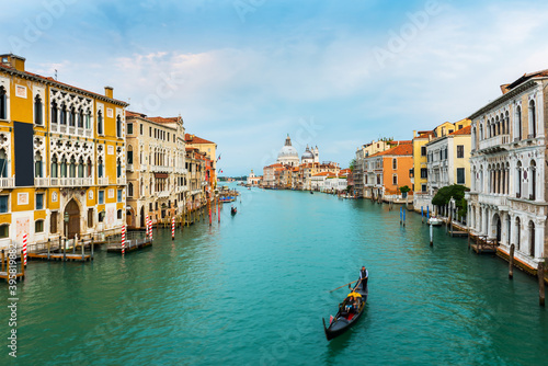 VENICE, ITALY. Venice city panoramic sunset view. Beautiful sunset view at Grand Canal. © resul
