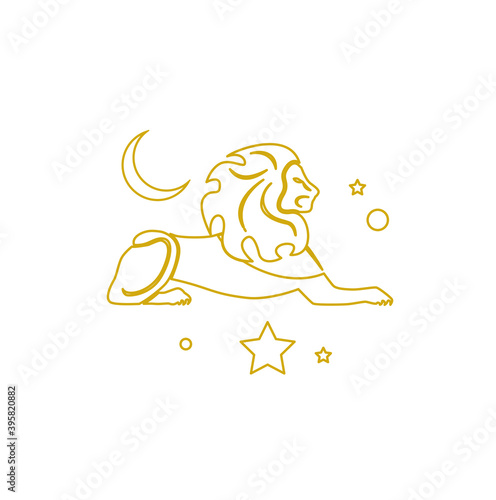 The illustration - zodiac sign in style of line art.