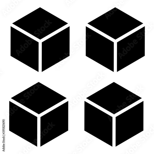
Modular cubes, glyph isometric icon of modules 

