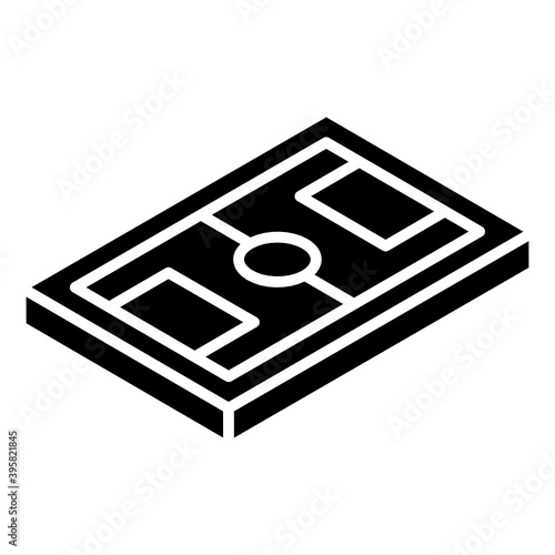 
Sports playing patch, glyph isometric icon of football pitch 
