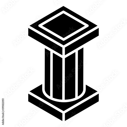 
Wooden rostrum, glyph isometric icon of podium tribune 

