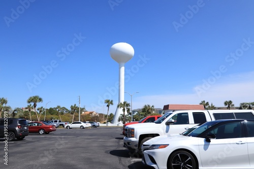 Fotografija Spheroidal type water tower designed to distribute the water supply system aroun