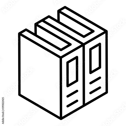 
Vector design of archives in modern isometric style, files  
