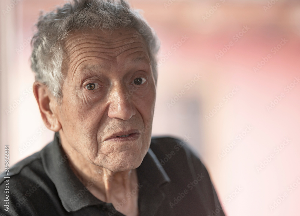 portrait of eighty year old man with selective focus