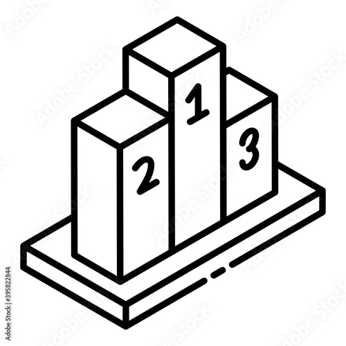 
Position leaderboard vector style, podium icon design 
