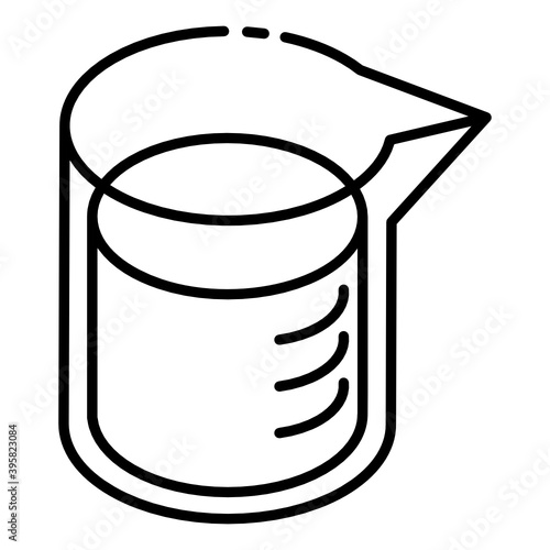 
Chemical container, measuring beaker icon in glyph isometric style 
