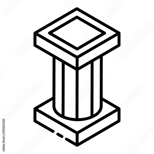 
Wooden rostrum, glyph isometric icon of podium tribune 
