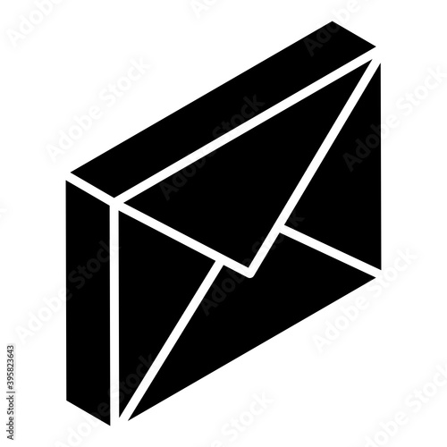 
Email glyph isometric icon, message delivery 
