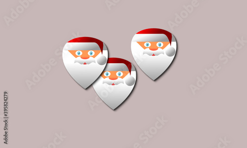 A guitar pick with a picture of Santa Claus