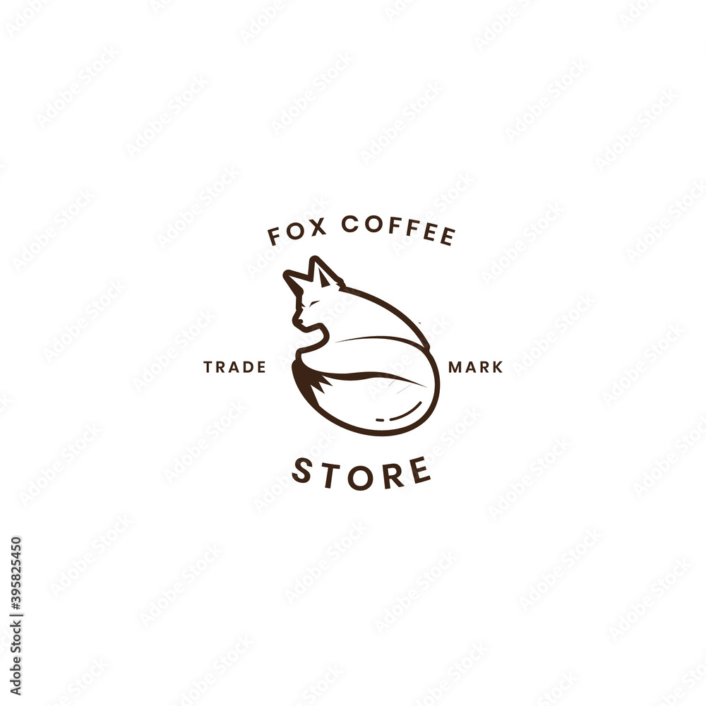 Fototapeta premium Fox Logo Coffee
