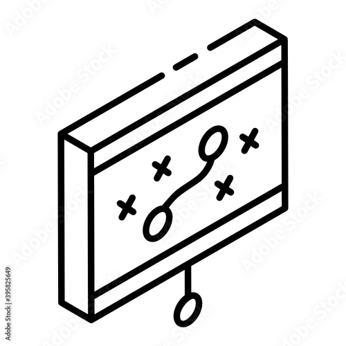 
Business tactics in glyph isometric icon 

