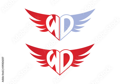 Free Download WD Valentine Love Alphabet Logo Design Concept - GFXLoad