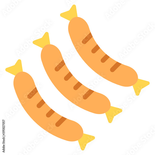 
Icon of sausages in editable flat style 
