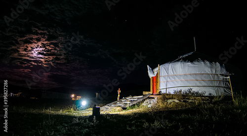 Round yurt for tourists. Altai routes. photo