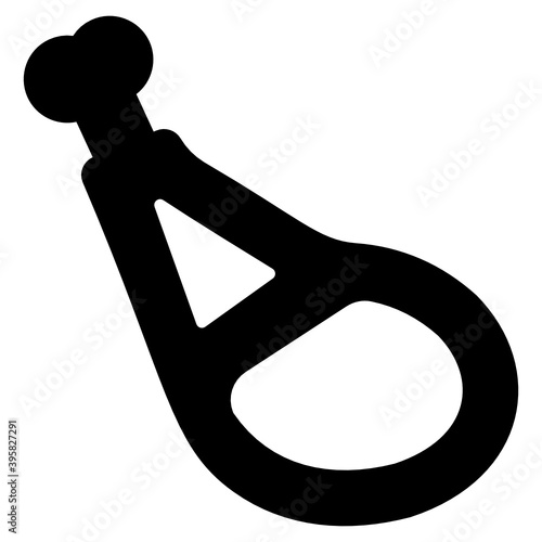 
Mutton leg piece icon in flat style 

