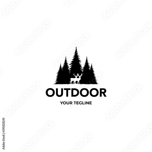 outdoor adventure vintage minimalist logo vector illustration design