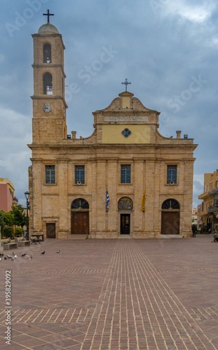 The Greek Orthodox cathedral of Chania, or Three Martyrs Church. Built in the 19th century by a Turk to thank the Virgin for a miracle that saved the life of his son. Chania, Crete, Greece