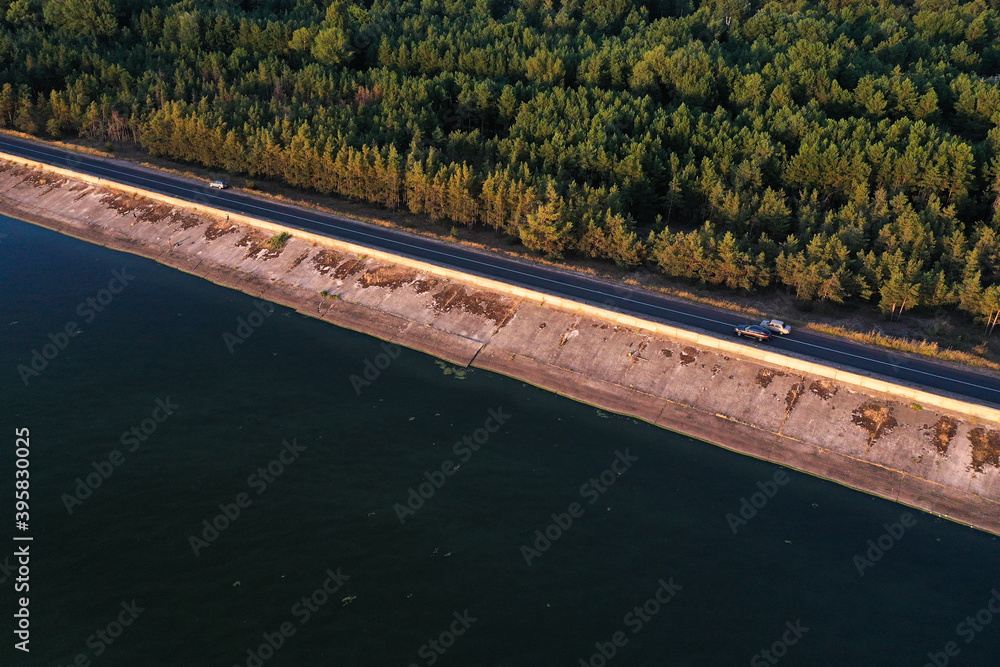 coastal zone on reservoirs, lines