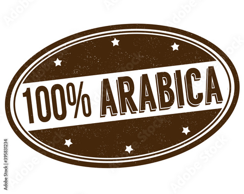 100% arabica grunge rubber stamp