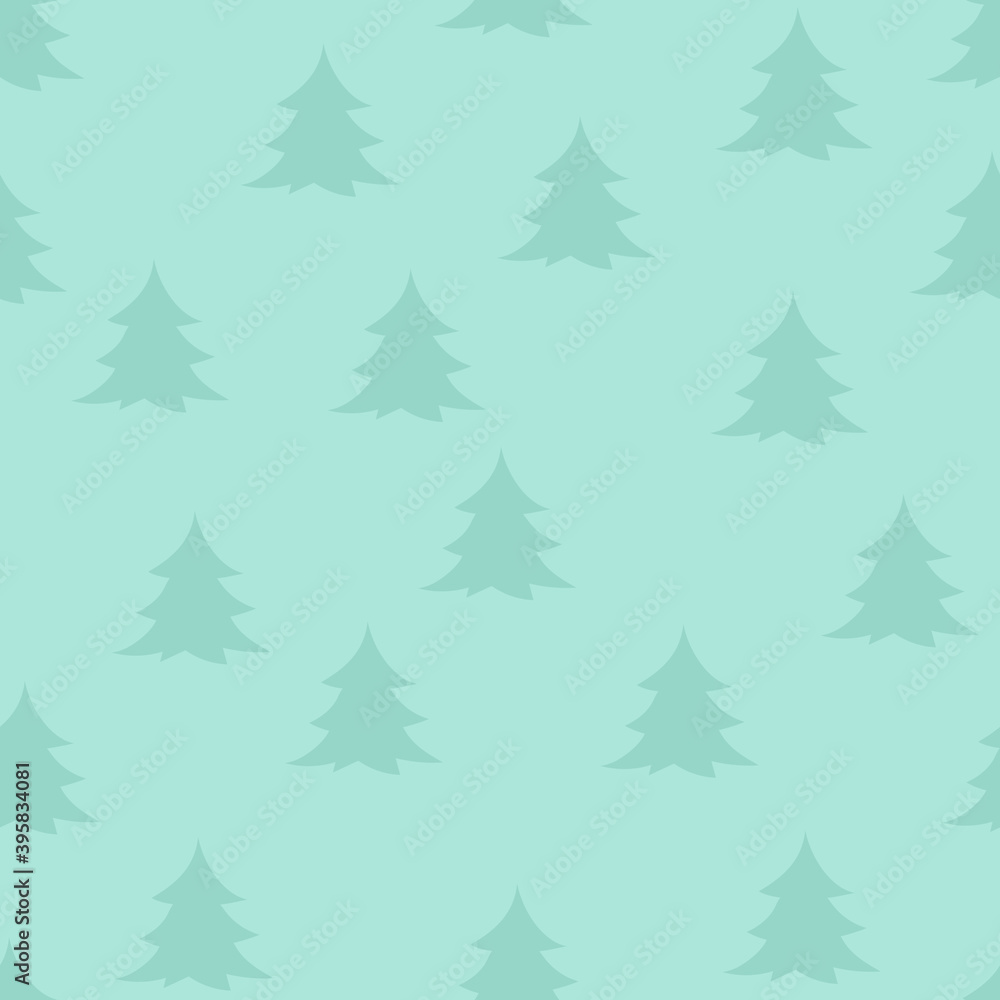 Trendy New Year seamless pattern vector illustration. For wrapping paper, digital paper, fabric, textile, postcards. Christmas pattern with new year tree, stars, snowflakes