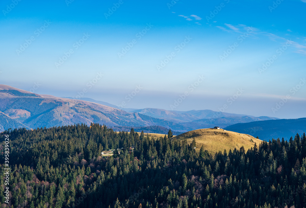 Romanian mountain landscape in Romanian Carpathians