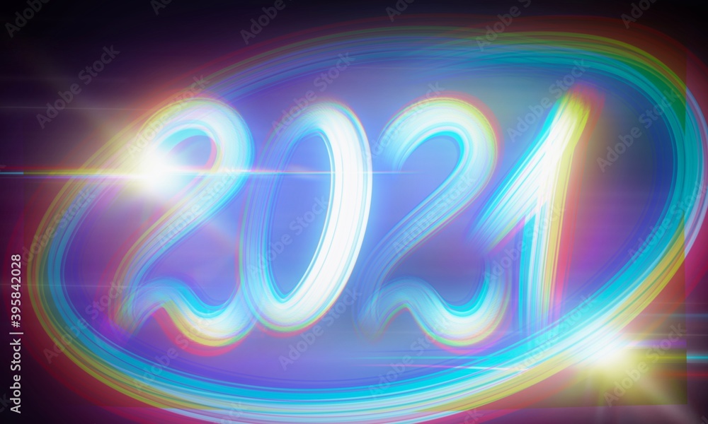 2021 banner scritta neon 