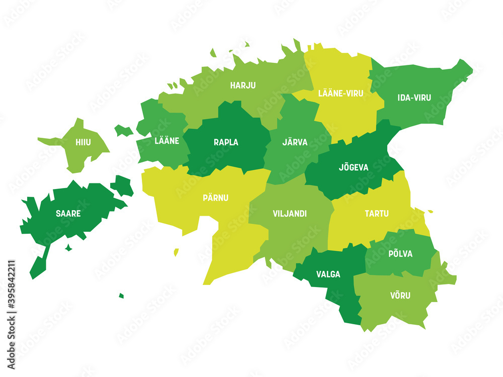Estonia - map of counties