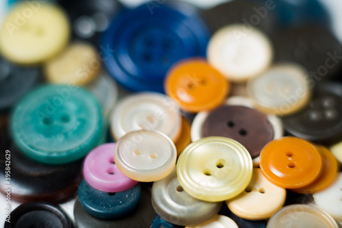 multi-colored buttons of different sizes