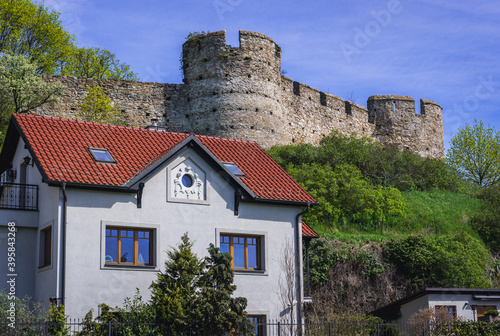 Canvas Print House under the ruins of castle in Devin, part of Bratislava city, Slovakia