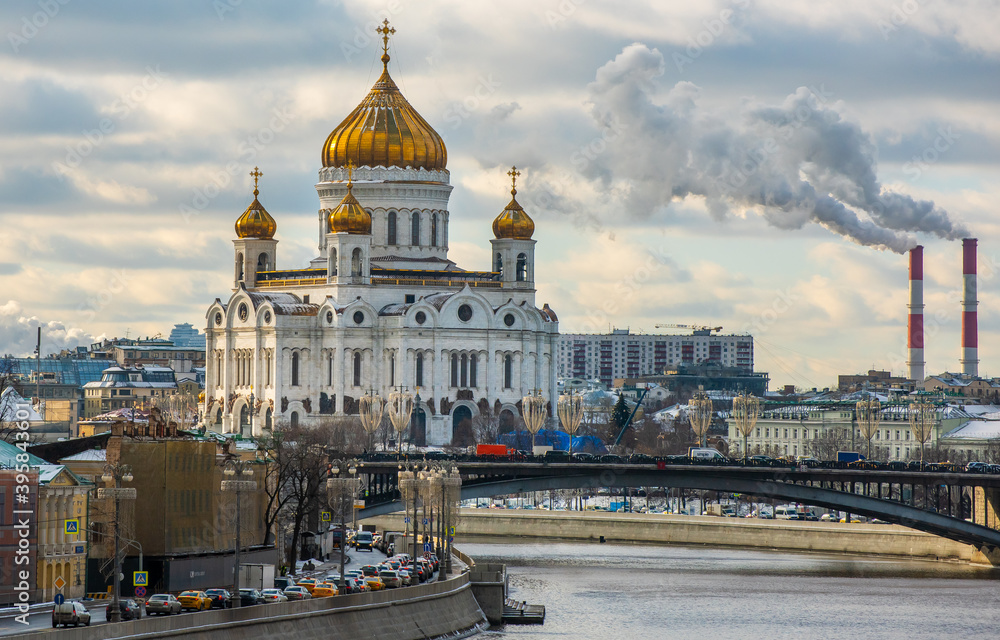 February 5, 2020, Moscow, Russia Cathedral of Christ the Savior in Moscow on a clear frosty day February 5, 2020, Moscow, Russia Cathedral of Christ the Savior in Moscow on a clear frosty day