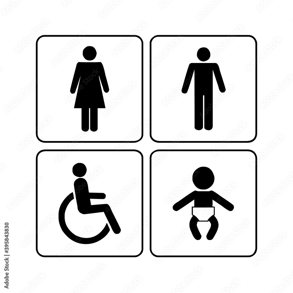 Toilet and restroom symbol pictogram
Toilet and restroom symbol pictogram