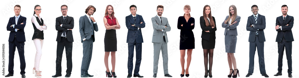 group of successful business people isolated on white