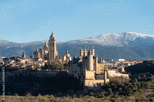 View of the city of Segovia and its main historical buildings