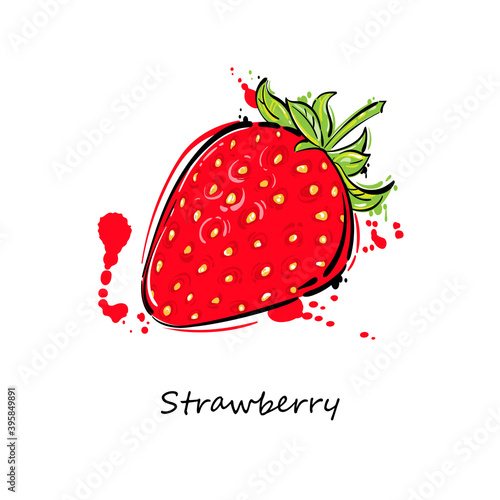 Vector illustration of a strawberry.