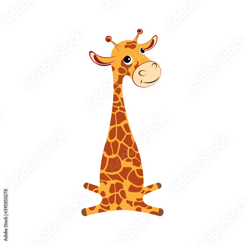 Vector abstract illustration of a giraffe. Funny animal.