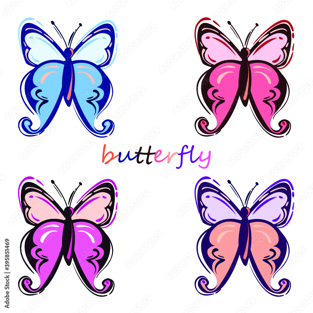 Fototapeta premium Vector abstract illustration of a butterfly