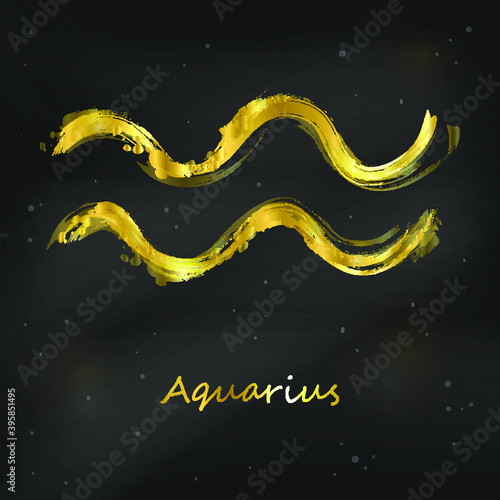 Vector abstract illustration of the zodiac. Aquarius