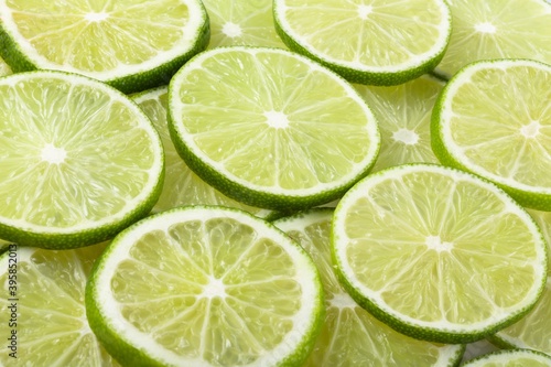 Close-Up of Slices of Limes