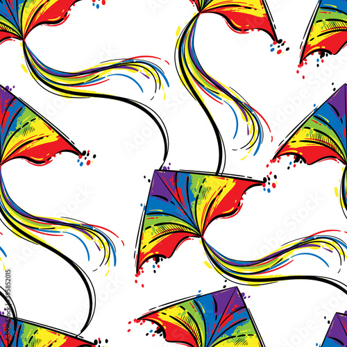 Seamless pattern with a kite