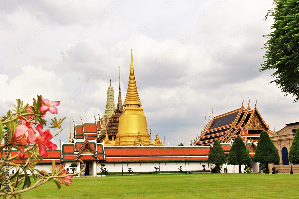 Temple of the Emerald Buddha,Wat Phra Kaew, Wat Phra Si Rattana Satsadaram in Bangkok Thailand.stock photo