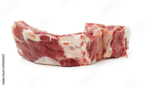 Raw spare ribs on white background 