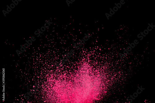 abstract powder color on black background