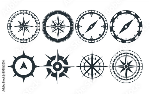 assorted compass vector graphic design template set for sticker, decoration, cutting and print file