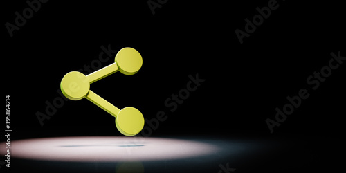 Share Symbol Spotlighted on Black Background