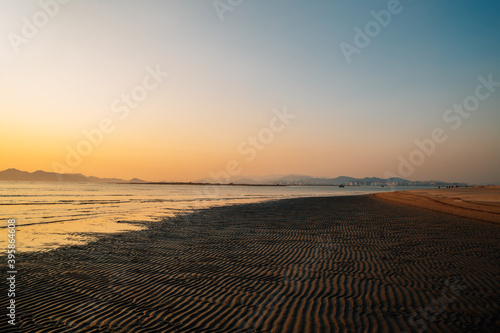 Sunset of Dadaepo Beach park in Busan, Korea